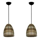 Ver imagem 1 de Kit com 02 Lustres de Junco - Luminária Pendente - Mode Sino - Cor Pinus
