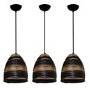 Ver imagem 1 de Kit com 03 Lustres de Junco - Luminária Pendente - Mode Sino - Cor Cappuccino