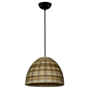 Lustre Pendente de Junco - Modelo Meia Bola - Modelo Pinus