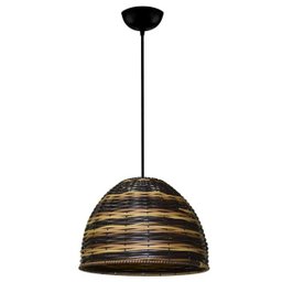 Lustre Pendente de Junco - Modelo Meia Bola - Modelo Cappuccino - 1