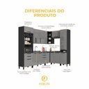 Ver imagem 5 de Cozinha Modulada Completa de Canto 8 Peças 469cm 15 Portas 4 Gavetas sem Tampo Mônaco Chumbo/Titânio