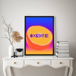 Quadro Decorativo Oxente 24x18cm:madeira Preta - 2