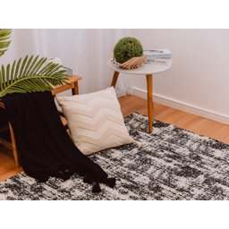 Tapete para Sala Mesclado Carrara 2x2,5m Preto - 3
