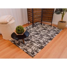 Tapete para Sala Mesclado Carrara 2x2,5m Preto - 1
