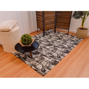 Tapete para Sala Mesclado Carrara 2x2,5m Preto