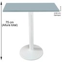 Ver imagem 2 de Mesa Zeta Ferro Branco 75 Cm (alt) Disco Redondo Tampo Mdp Quadrado 70 Cm (larg) X 2,5 Cm (alt)