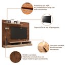Ver imagem 3 de Painel para TV até 50" Prateleira de Vidro Valência Café/Rústico iii - Permobili Permóbili