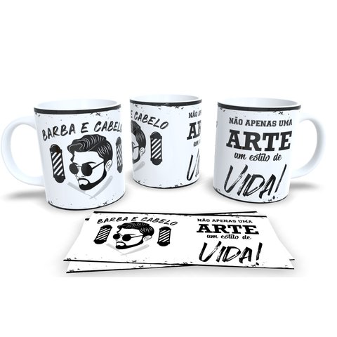 Canecas de Porcelana Personalizadas Profissões Barbeiro
