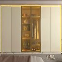Ver imagem 7 de Guarda-Roupa Casal 6 Portas 2 Portas Reflecta com LED com Pés 100% MDF Splendor Off White