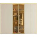 Ver mais imagens de Guarda-Roupa Casal 6 Portas 2 Portas Reflecta com LED com Pés 100% MDF Splendor Off White