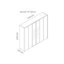 Ver imagem 3 de Guarda-Roupa Casal 6 Portas 2 Portas Reflecta com LED com Pés 100% MDF Splendor Off White
