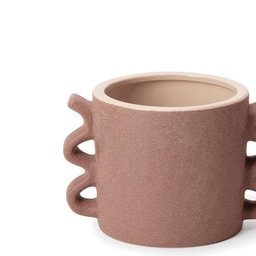 Vaso em Cerâmica Alças Marrom 13,5 x 20,5cm - 2