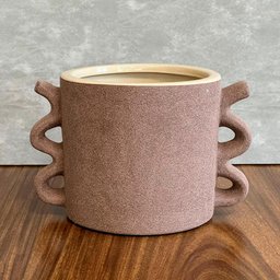 Vaso em Cerâmica Alças Marrom 13,5 x 20,5cm - 4