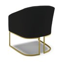 Ver imagem 5 de Kit 02 Poltronas Stella Linho Base Industrial Dourada - D’Rossi A79 Preto