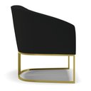 Ver imagem 4 de Kit 02 Poltronas Stella Linho Base Industrial Dourada - D’Rossi A79 Preto