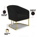 Ver imagem 6 de Kit 02 Poltronas Stella Linho Base Industrial Dourada - D’Rossi A79 Preto