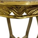 Ver imagem 5 de Mesa Auxiliar Redonda Clássica Dourada com Tampo de Mármore a: 70cm D: 40cm