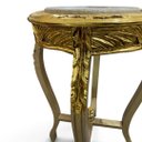 Ver imagem 6 de Mesa Auxiliar Redonda Clássica Dourada com Tampo de Mármore a: 70cm D: 40cm