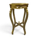 Ver imagem 1 de Mesa Auxiliar Redonda Clássica Dourada com Tampo de Mármore a: 70cm D: 40cm