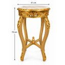 Ver imagem 3 de Mesa Auxiliar Redonda Clássica Dourada com Tampo de Mármore a: 70cm D: 40cm