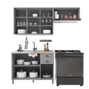 Ver imagem 5 de Armário Cozinha Modulada Compacta Americana 100% MDF 200cm Provence Multimóveis Crink-CPT009 Cinza