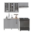Ver imagem 2 de Armário Cozinha Modulada Compacta Americana 100% MDF 200cm Provence Multimóveis Crink-CPT009 Cinza