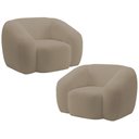 Ver imagem 1 de Kit 02 Poltronas Decorativa Orgânica para Sala Living Emery M05 Bouclê Bege - Lyam Decor