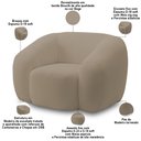 Ver imagem 3 de Kit 02 Poltronas Decorativa Orgânica para Sala Living Emery M05 Bouclê Bege - Lyam Decor