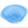 Kit Prato Bowl Fundo Com Ventosa Tampa e Talheres Garfo e Colher Anatômico de Silicone BabyGo - Azul - 5