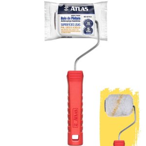 Rolo de Pintura Pequeno Minirolo 5cm Lã Microfibra 10mm Antirespingo com Suporte | Atlas