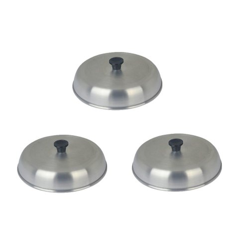 Kit com 3 Abafadores de Hambúrguer em Alumínio de 12 Cm 12x4cm Artefatos