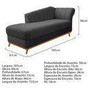 Ver imagem 4 de Diva Recamier Vanessa 185cm Lado Esquerdo Linho Cinza Escuro - Amarena Móveis