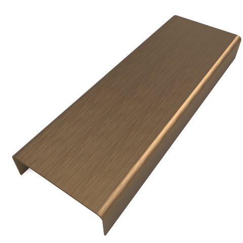 Perfil Listelo "U", Aço inox 304, Marrom Escovado - 30 x 9 mm  - 2000 mm