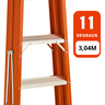 Escada de Alumínio e Fibra de Vidro 11 Degraus Tesoura Dupla 3,04m Taf-11 Sintese - 4