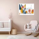 Ver imagem 1 de Quadro Decorativo Gato Brincando Bola Abstrato - 50x70cm:moldura Preta