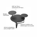 Ver imagem 5 de Mesa de Centro Orgânica Três Tampos Chanfrada 83cm Pé Metal Móvel na Caixa