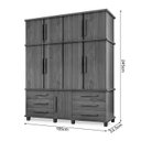 Ver imagem 3 de Guarda Roupas Londres 100% Mdf C/ 9 Portas 6 Gavetas Pés Madeira - Luapa - Carvalho New