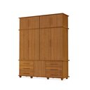 Ver imagem 2 de Guarda-Roupa Casal 9 Portas 6 Gavetas MDF 245x185x53,5cm Londres Luapa Carvalho New