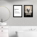 Ver imagem 2 de Kit 2 Quadros Decorar Banheiro - Elefantinho 24x18cm - com Vidro:moldura Preta