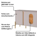 Ver imagem 5 de Balcão Buffet 4 Portas LED Vidro Tambau 180 cm Off White Naturalle Bechara