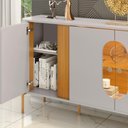 Ver imagem 6 de Balcão Buffet 4 Portas LED Vidro Tambau 180 cm Off White Naturalle Bechara