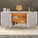 Ver imagem 4 de Balcão Buffet 4 Portas LED Vidro Tambau 180 cm Off White Naturalle Bechara