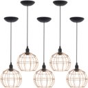 Ver imagem 1 de 5 Pendentes Aramado Globo Luminária Lustre Teto Retrô Vintage Industrial Balcão Cobre Rose Gold