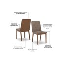 Ver imagem 2 de Kit 2 Cadeiras Sala Jantar Pietra 2 Un Nature/courano Caramelo/linho - Henn
