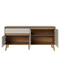 Buffet Aparador 4 Portas e 1 Gaveta Ravi Nature/Off White - Peternella Móveis - 4