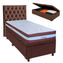 Ver imagem 1 de Kit Cama Box Bau + Cabeceira + Colchão Solteiro Molas Ensacadas - Legaccy - Paropas