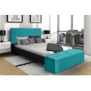 Ver imagem 2 de Kit Cabeceira e Calçadeira Raissa 120 cm Suede Azul Tiffany