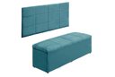 Ver imagem 1 de Kit Cabeceira e Calçadeira Raissa 120 cm Suede Azul Tiffany