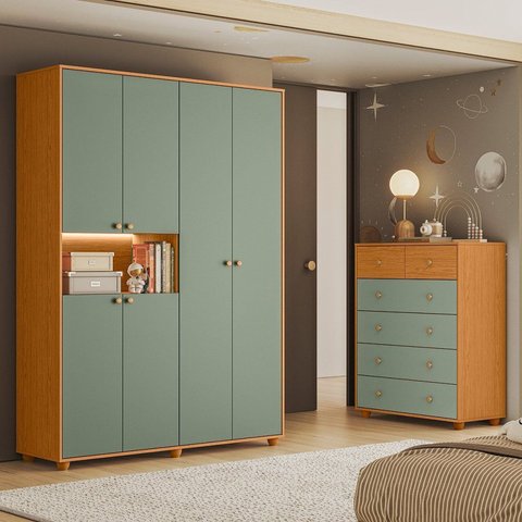 Conjunto Infantil Guarda-roupa e Cômoda Vittoria