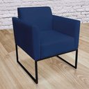 Ver imagem 5 de Poltrona Marisa Suede Base Metálica Preto Azul Marinho